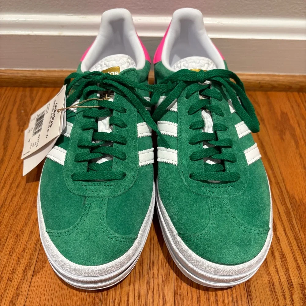 New Adidas Gazelle Bold ‘Green Lucid Pink’ Sneakers Womens 7 StockX Verified - Picture 7 of 11
